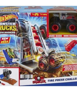 Mattel Hot Wheels Monster Trucks: Arena Smashers - Bone Shaker Tire Press Challenge (HNB88)