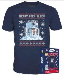 Funko Pocket Pop!  Tee (Child): Disney Star Wars - Holiday R2-D2 (Metallic) Vinyl Figure  T-Shirt (XL)