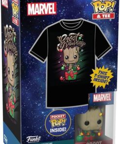 Funko Pocket Pop!  Tee (Child): Guardians of the Galaxy - Holiday Groot Vinyl Figure  T-Shirt (XL)
