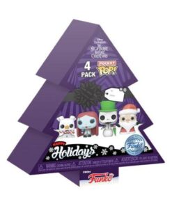 Funko Pocket Pop! 4-Pack: The Nightmare Before Christmas - Happy Holidays Tree Box Vinyl Figures Keychain