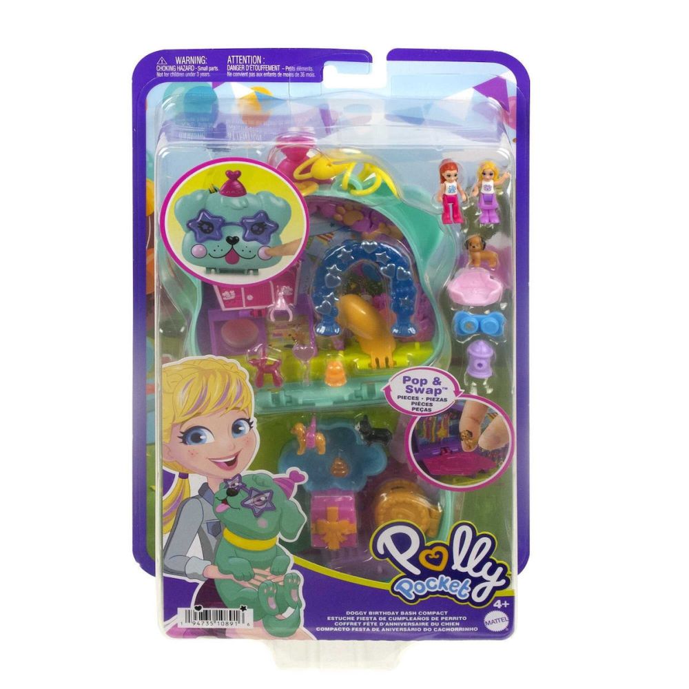 Mattel Polly Pocket: Doggy Birthday Bash Compact (HKV30)