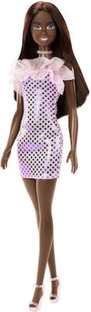 Mattel Barbie: Glitz Outfits - Dark Skin Doll with Pink Dress (HJR94)