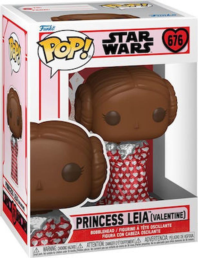Funko Pop! Disney: Star Wars Valentines Day 2024 - Princess Leia (Valentine Chocolate) #676 Bobble-Head Vinyl Figure