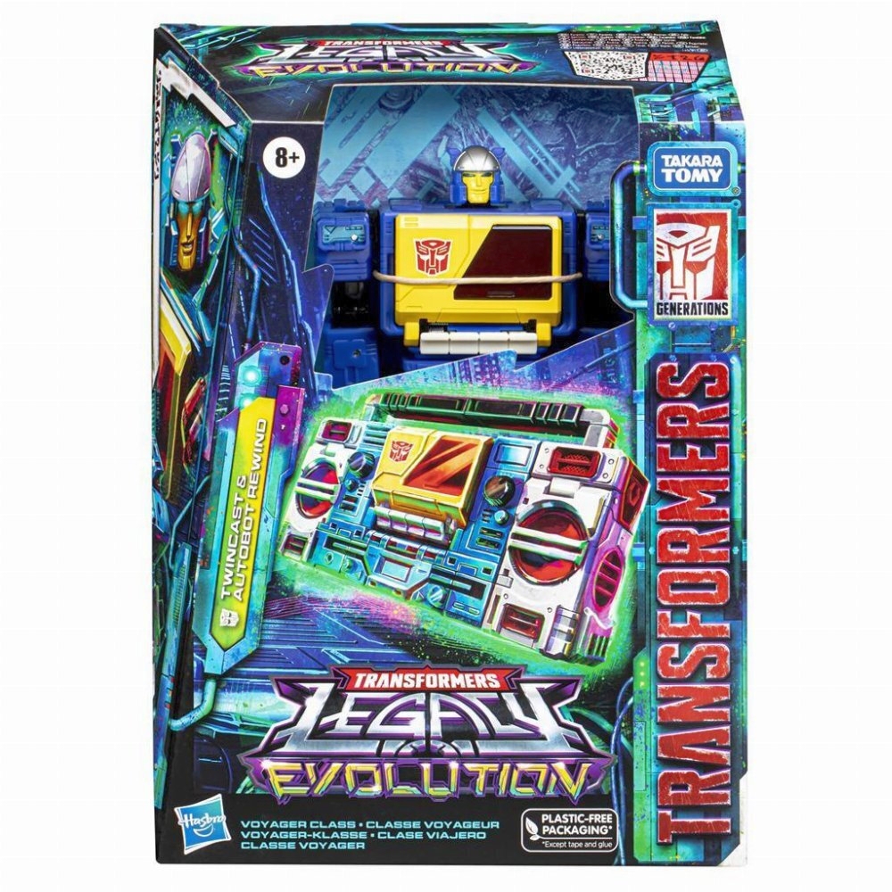 Hasbro Fans Transformers: Legacy Evolution - Twincast Autobot Rewind Voyager Class Action Figure (18cm) (F7208)