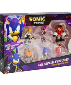 P.M.I. Sonic Prime 8 Pack Deluxe Box - Including 2 rare hidden characters (S1) Collectible Figures (6.5cm) (Random) (SON2070)