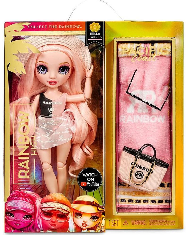 MGA Rainbow High: Pacific Coast - Bella Parker (Pink) Doll (578352EUCG)