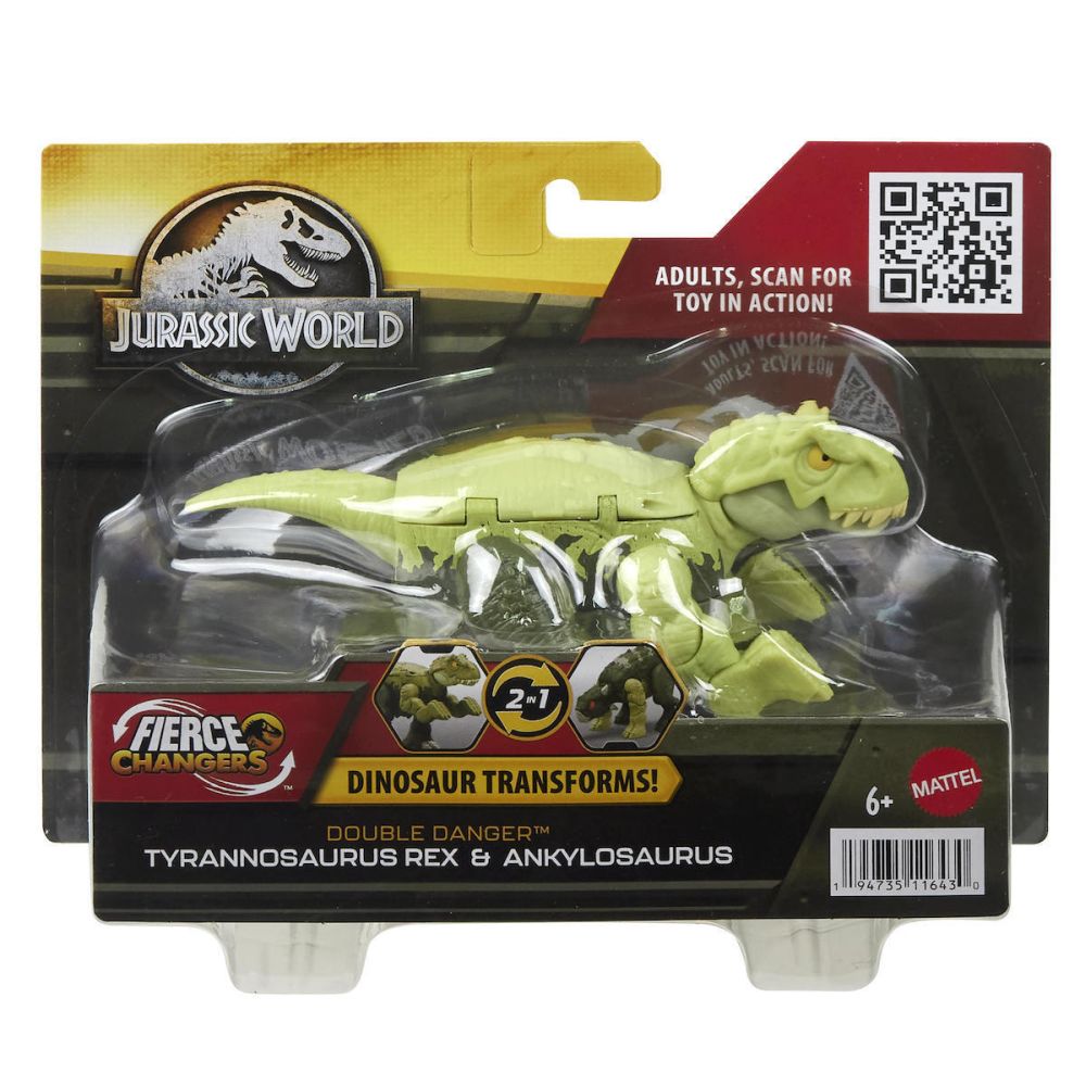 Mattel Jurassic World: Fierce Changers Double Danger - Tyrannosaurus Rex Ankylosaurus (HLP08)