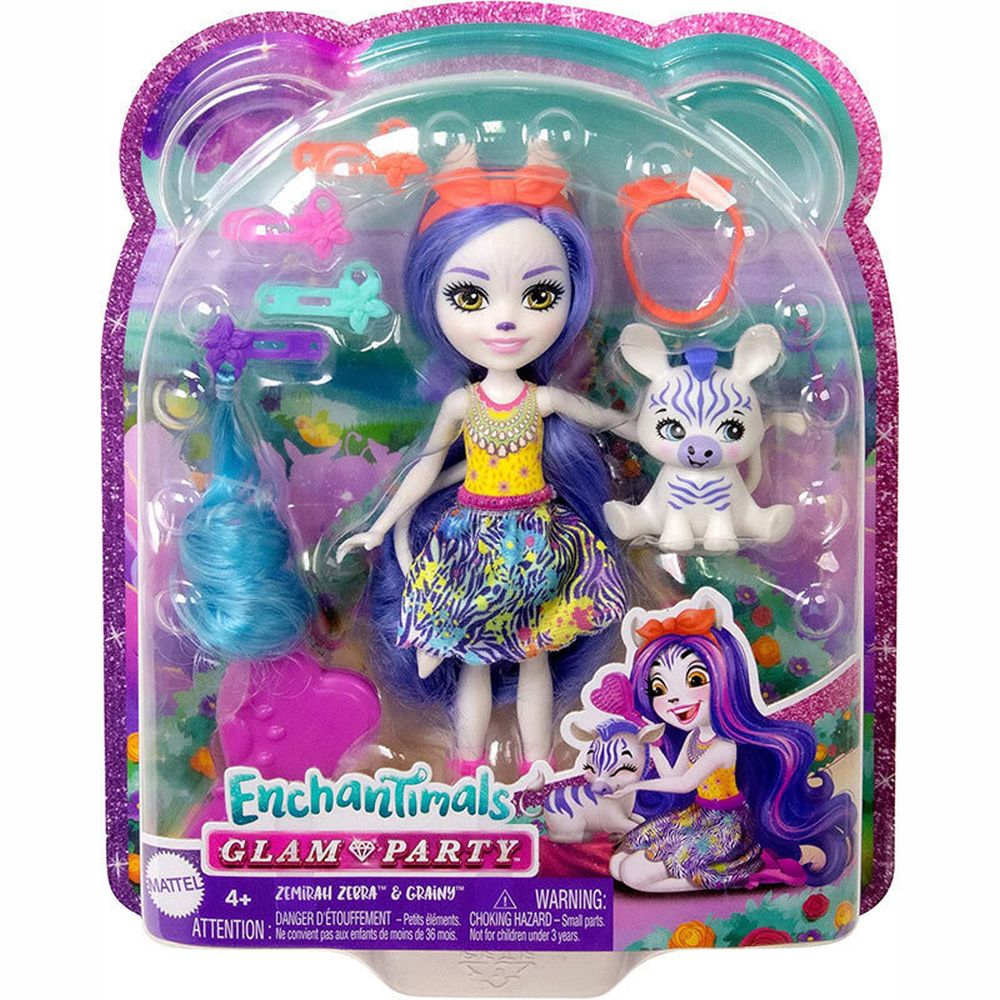 Mattel Enchantimals Glam Party - Zemirah Zebra Grainy (HNV28)