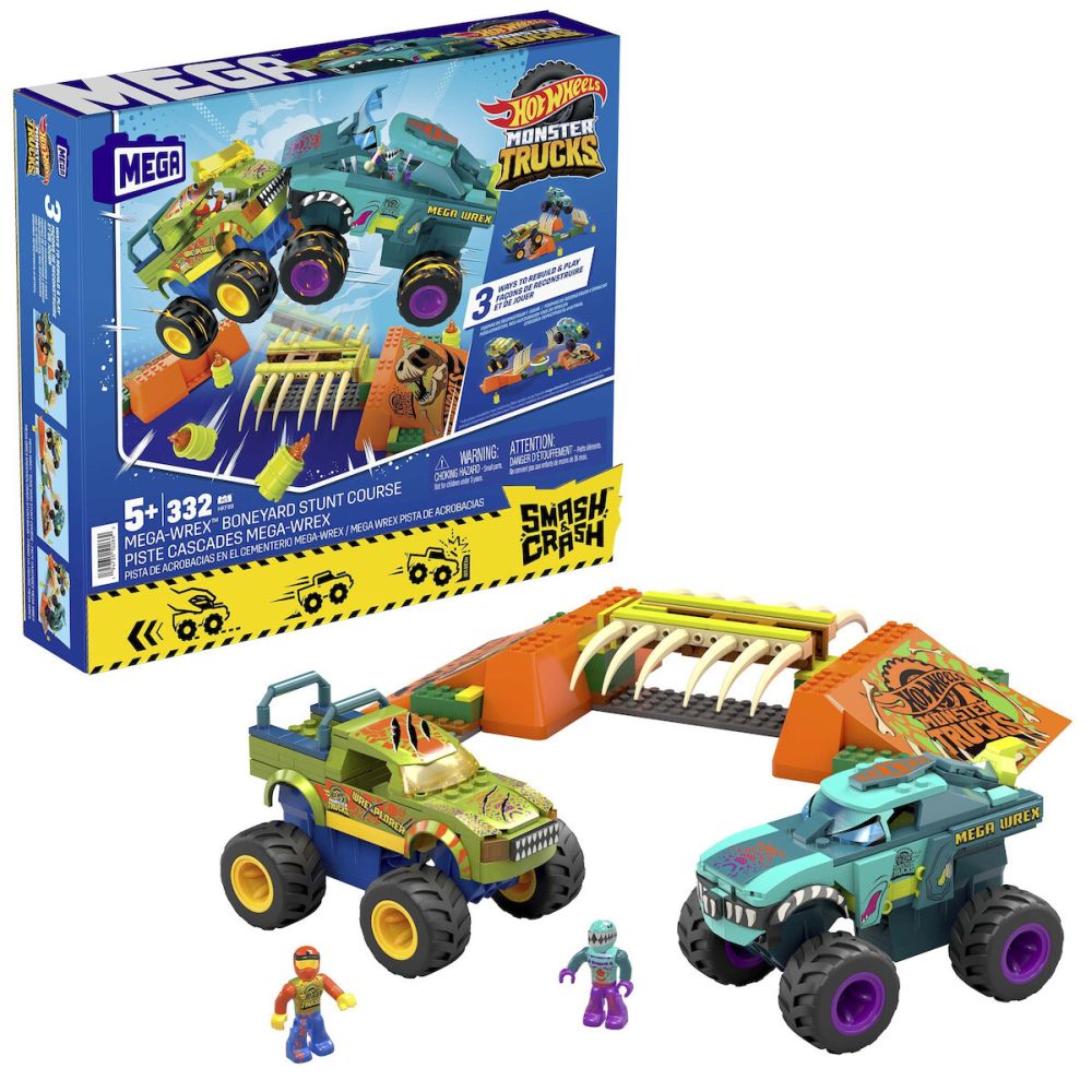 Mattel Mega Hot Wheels: Monster Trucks Smash Crash - Mega-Wrex™ Boneyard Stunt Course (HKF89)