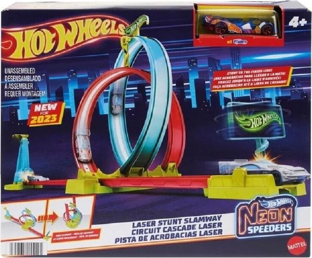 Mattel Hot Wheels Neon Speeders - Laser Stunt Slamway (HPC05)