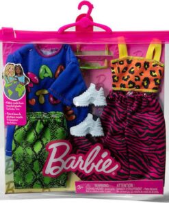 Μattel Barbie: Fashions 2-Pack Clothing Set - Made to Move Skirt  T-shirt Pants and Accessory (HJT36)