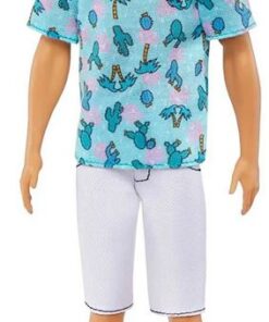 Mattel Barbie Ken Doll - Fashionistas #211 Blond Hair Doll Wearing Cactus Tee and White Shorts with Sneakers (HJT10)