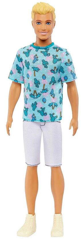 Mattel Barbie Ken Doll - Fashionistas #211 Blond Hair Doll Wearing Cactus Tee and White Shorts with Sneakers (HJT10)