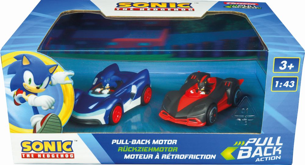 Carrera Pull Speed: Team Sonic Racing - Sonic vs. Shadow Twinpack Pull Back Motor - 1:43 (15813023)