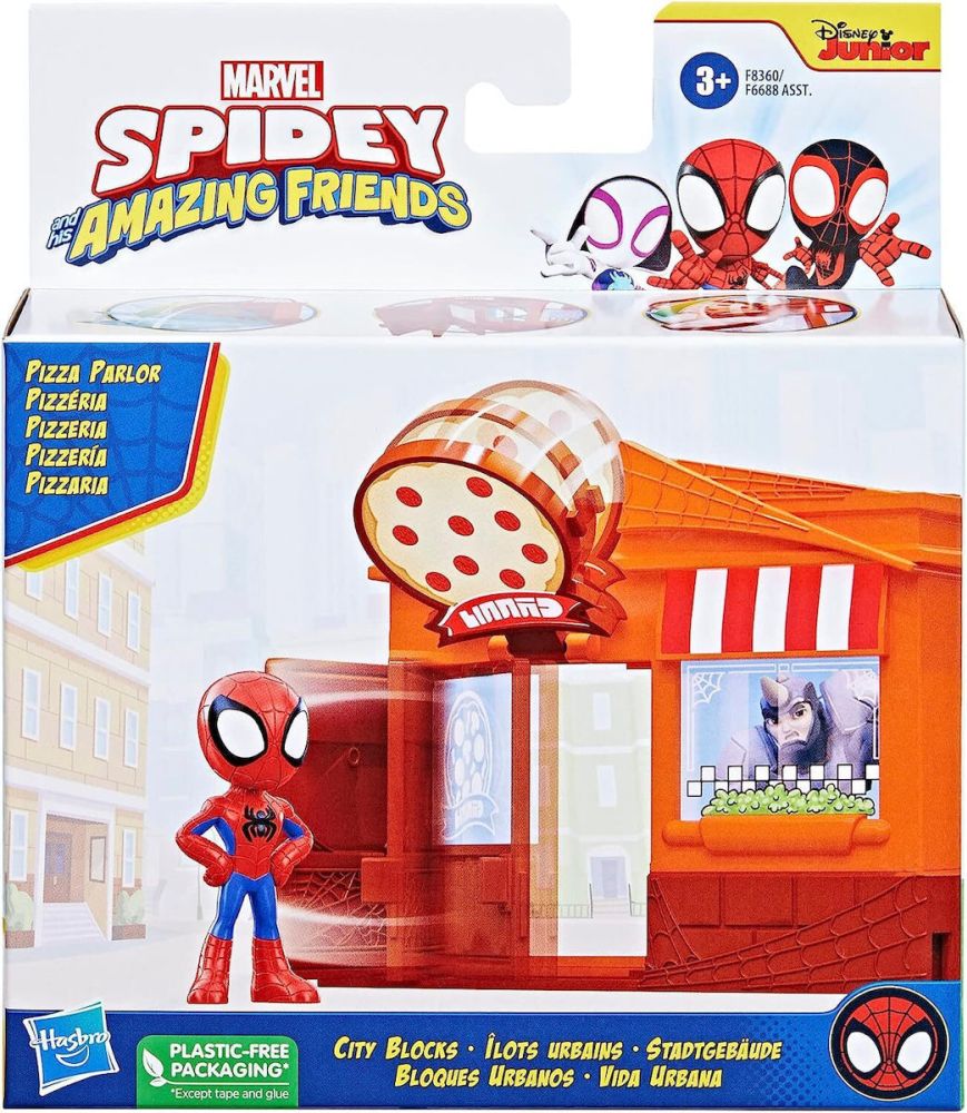 Hasbro Disney Junior Marvel: Spidey and His Amazing Friends - City Blocks Pizza Parlor Playset (F8360)