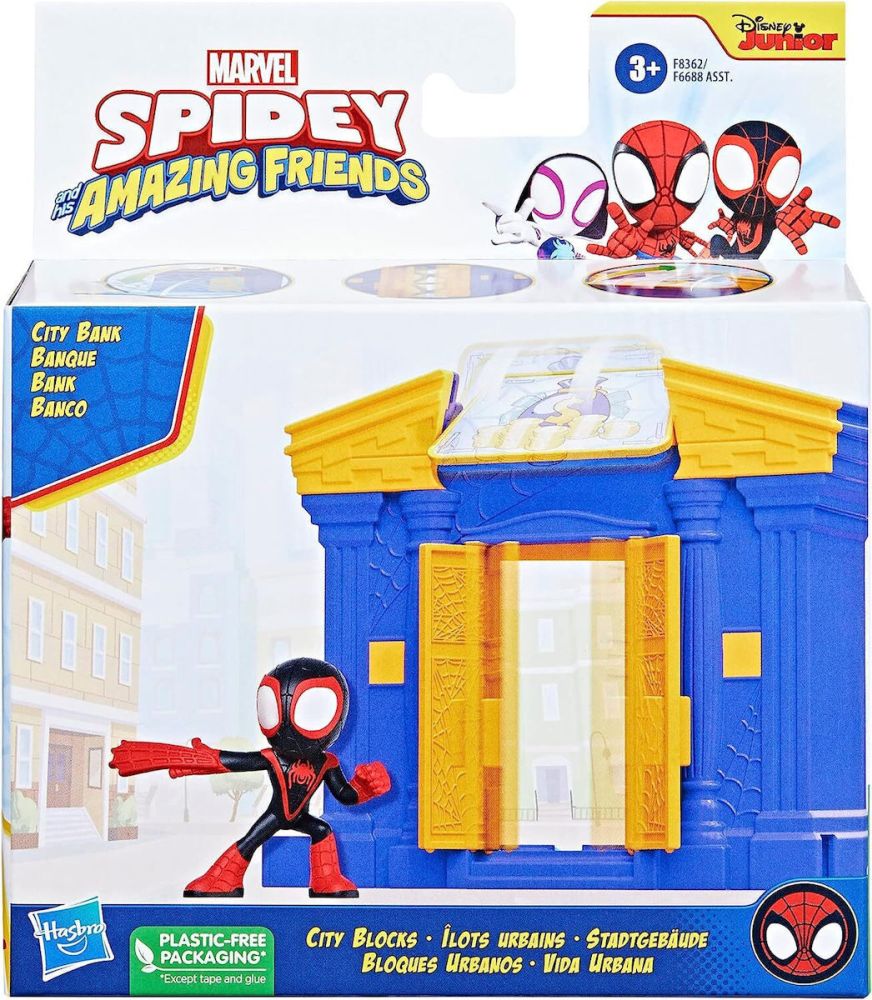 Hasbro Disney Junior Marvel: Spidey and His Amazing Friends - City Blocks City Bank Playset (F8362)