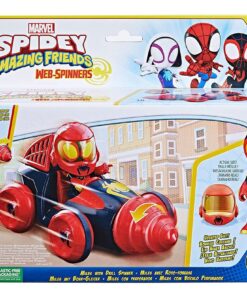 Hasbro Marvel: Spidey and his Amazing Friends - Web-Spinners - Miles with Drill Spinner Vehicle (F7253)