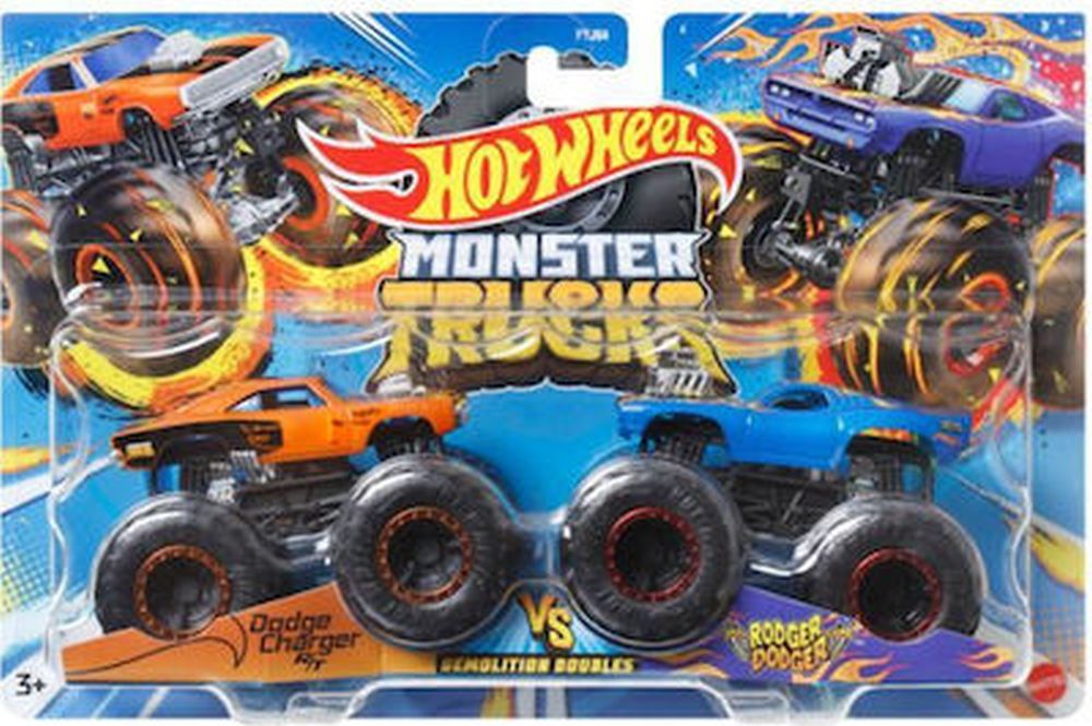 Mattel Hot Wheels Monster Trucks: Demolition Doubles - Dodge Charger R/T VS Rodger Dodger (HNX30)