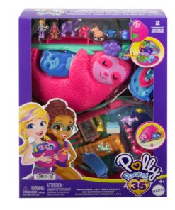 Mattel Polly Pocket: Sloth Family 2-in-1 Purse Compact (HRD40)