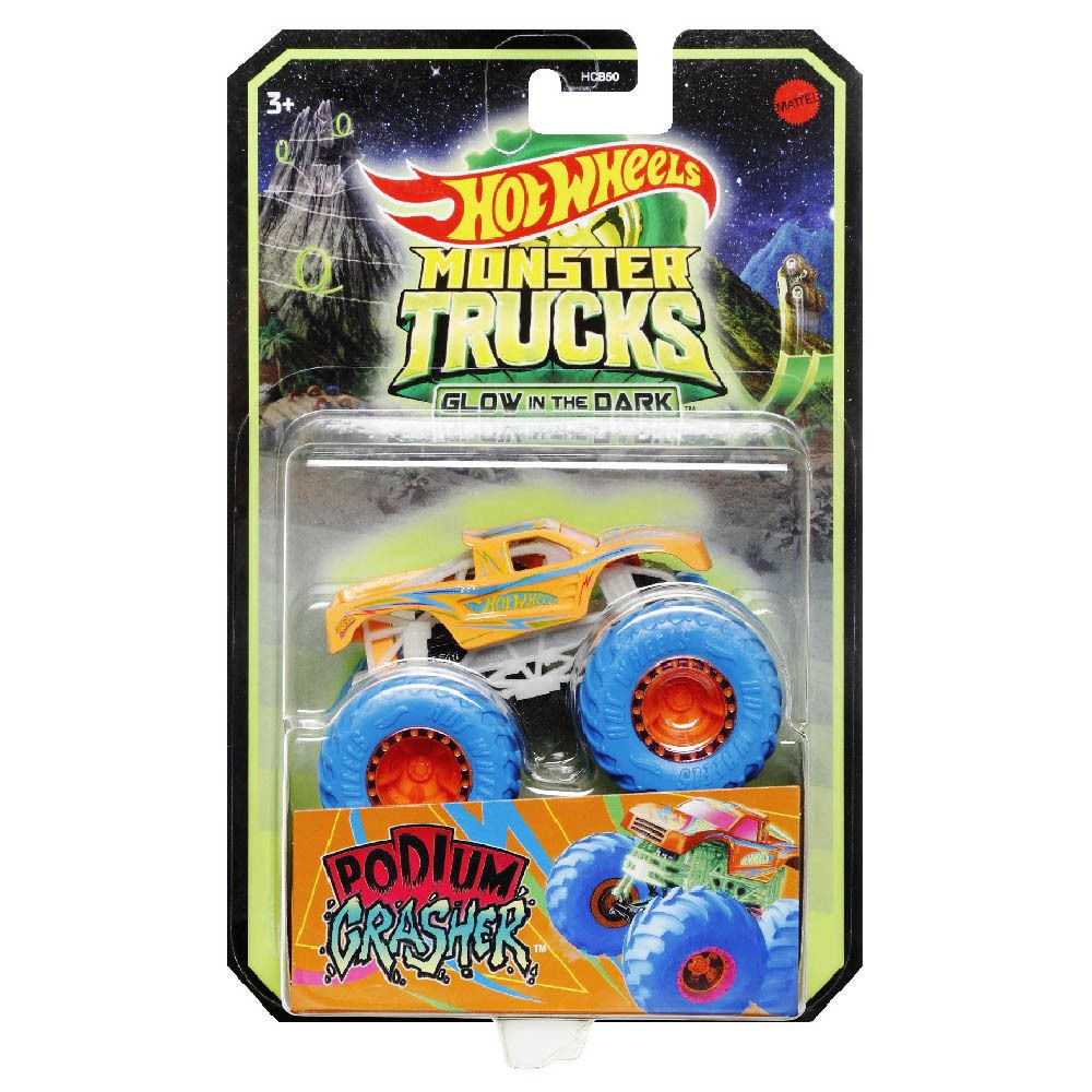 Mattel Hot Wheels Monster Trucks: Glow in The Dark - Podium Crasher (HWC84)