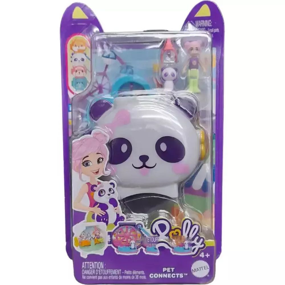 Mattel Polly Pocket Mini: Pet Connects - Panda Compact Playset (HRD38)