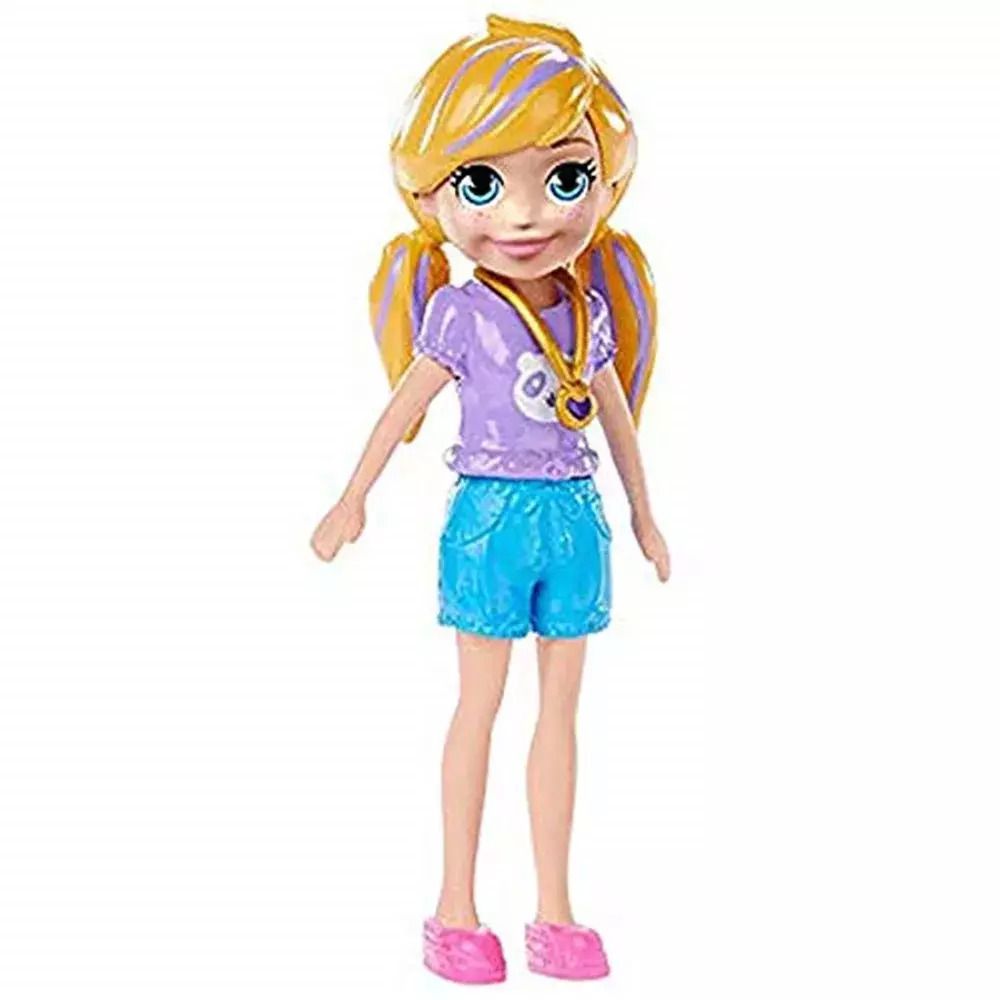 Mattel Polly Pocket Impulse Doll - Doll with Purple Shirt Blue Skirt (HKV81)